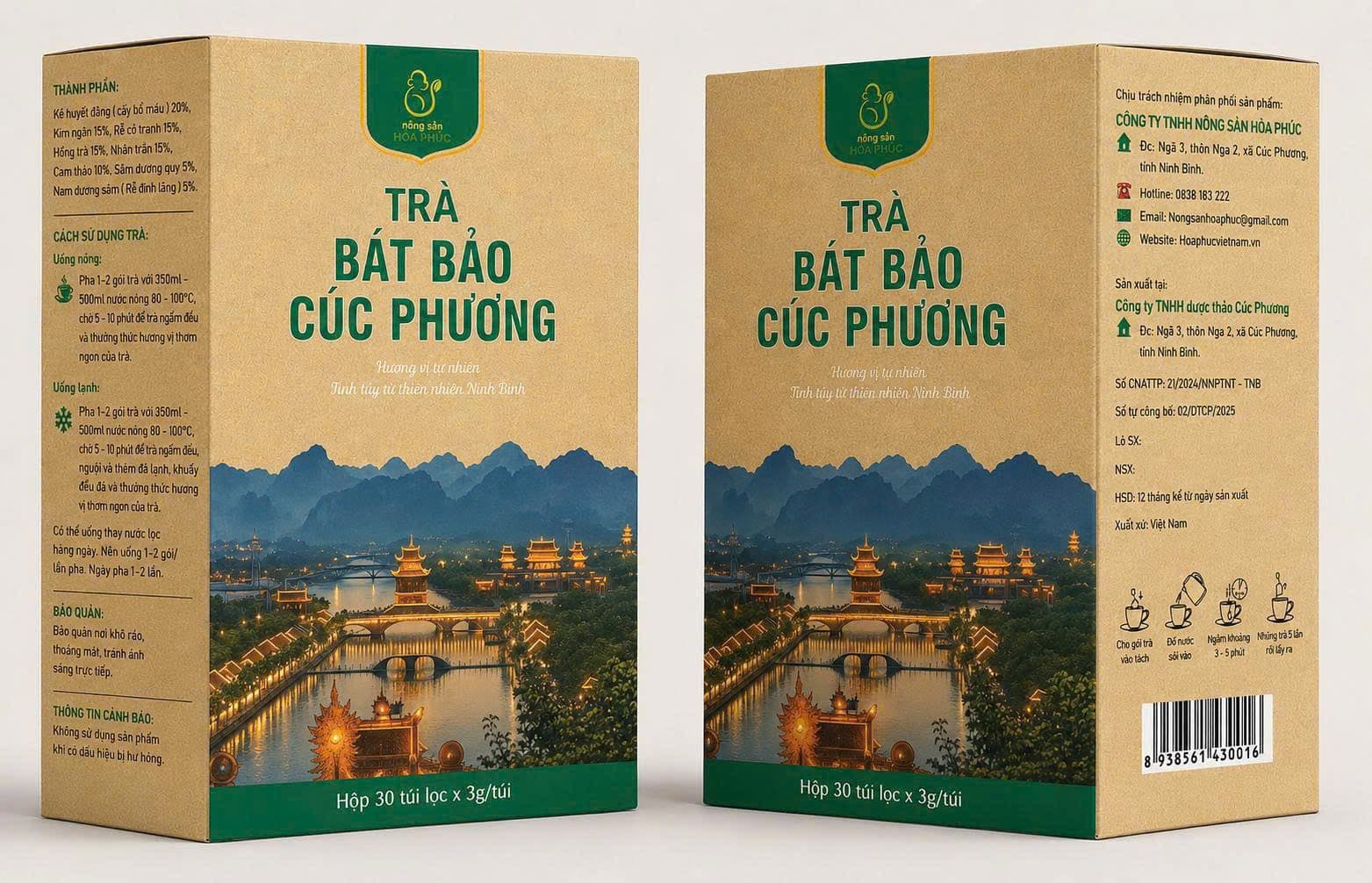 Hộp Trà Bát Bảo Cúc Phương Hòa Phúc
